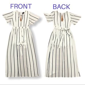 Striped Romper/Skirt Combo Size L